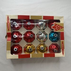 Shiny Brite / Coby Mixed Lot 12 Vintage Mercury Glass Christmas Ornaments USA